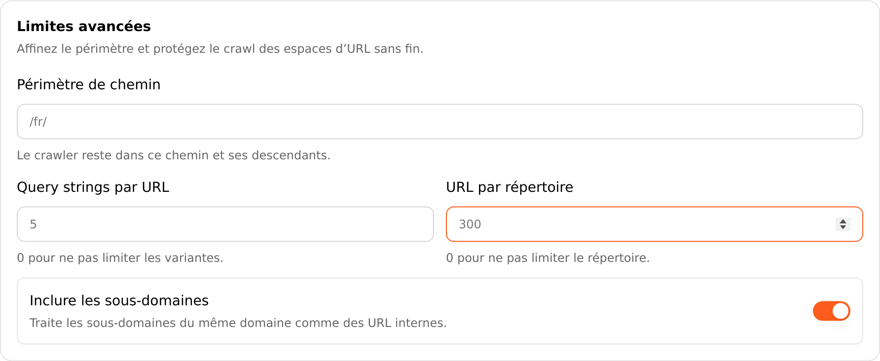 Exemple de périmètre français et de limites de variantes