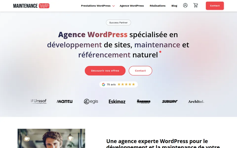 Aperçu du site Maintenance WP
