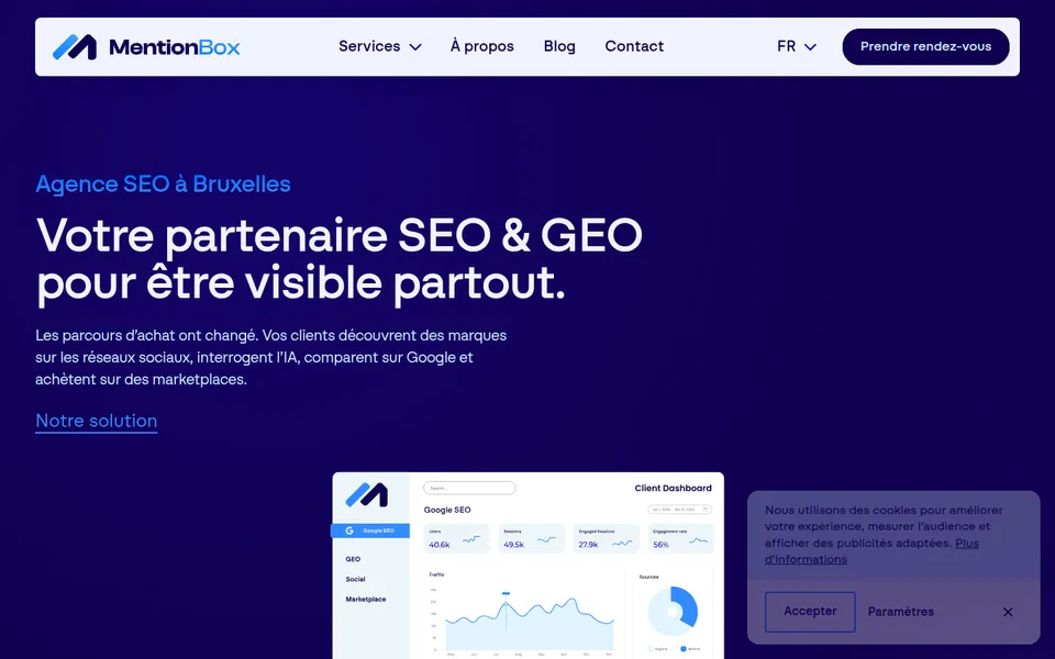 Aperçu du site MentionBox