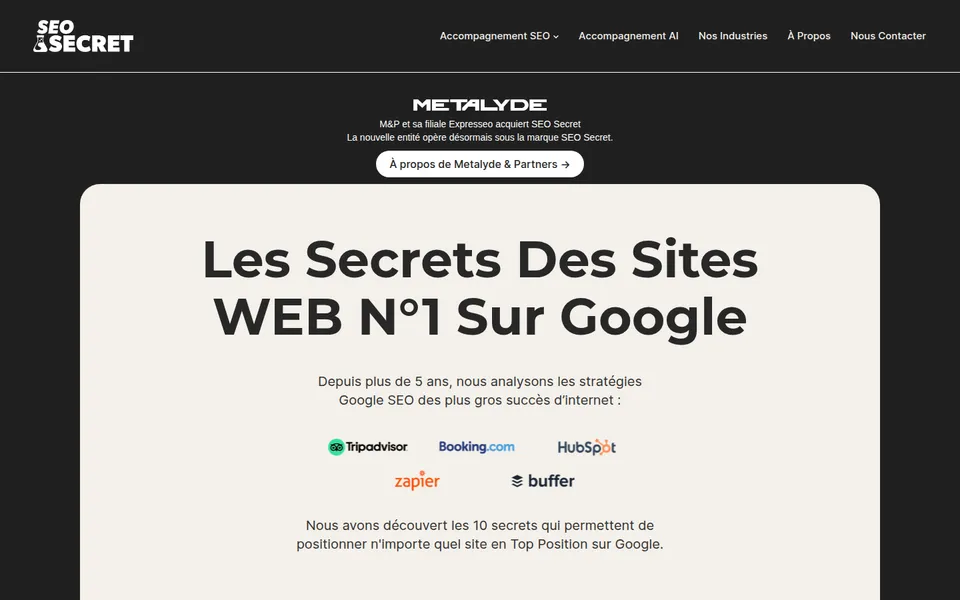 Aperçu du site SEO Secret